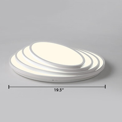 Acrylic Oval Shade LED Ceiling Fixture Modern Fashion Flush Mount Light in Warm/White