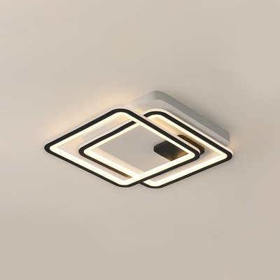 Acrylic Squared Ring Flush Lighting Contemporary Energy Saving LED Ceiling Fixture in Warm/White