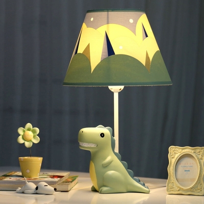 Coolie Standing Table Light with Resin Green Dinosaur Boys Room 1 Head Desk Lamp