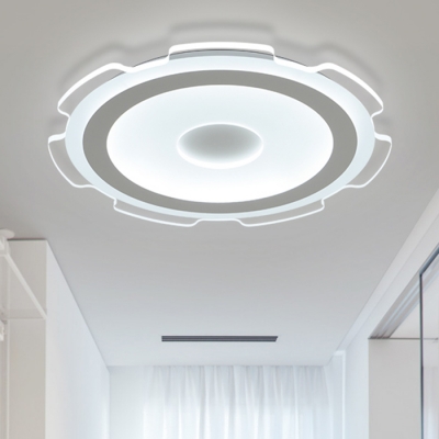 Gear Led Flush Mount With Acrylic Shade Contemporary Surface Mount