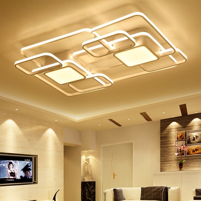 Metallic Blocks Flushmount Simplicity 8 Lights LED Ceiling Fixture in Warm/White/Neutral