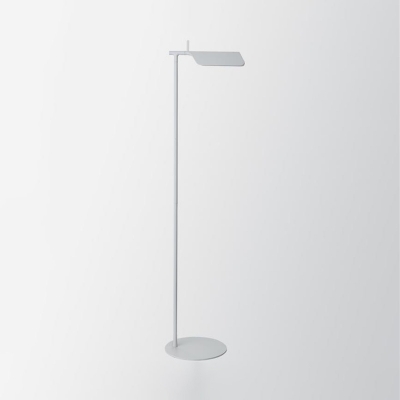 Metallic Folded Floor Lamp Simplicity Concise Single Head Standing Light in White for Office Studio