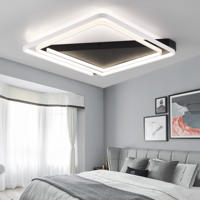 Modern Design Swirl Flushmount with Triangle Canopy Metal LED Ceiling Fixture in Warm/White