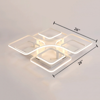 Modernism Ultrathin LED Ceiling Light Metallic 8 Lights Surface Mount Light in Warm/White