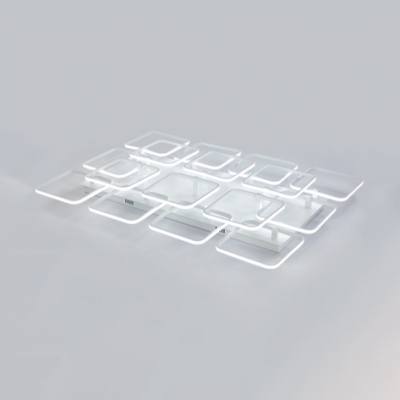 Square Surface Mount LED Light Minimalist Metal Multi Light Eye Protection Ceiling Lamp in White