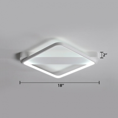 White Square Ceiling Light Nordic Style Metal Surface Mount LED Lights for Sitting Room Hallway