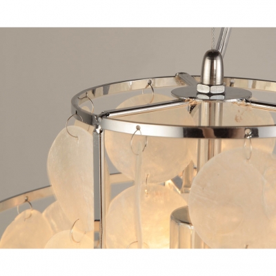 1 Light 3 Tiers Ring Pendant Lamp Modern Chic Shelly Hanging Light in Silver for Hallway