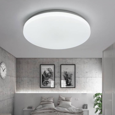 Acrylic Ultra Thin Lighting Fixture with Geometric Pattern Modern LED Flush Ceiling Light in White