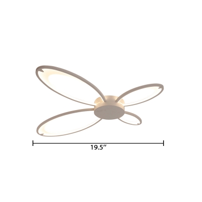 Butterfly LED Ceiling Light Minimalist Nordic Style Acrylic Semi Flush Mount in Warm/White/Neutral