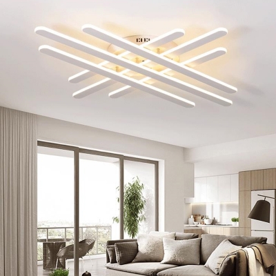 Crossroads Semi Flush Mount Light Simplicity Concise Silicon Gel LED Lighting Fixture in Neutral