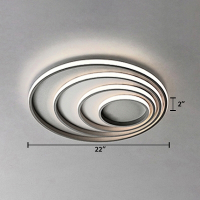 Silicon Gel Multi Circle Flush Light Modern LED Surface Mount Ceiling Light in Second Gear
