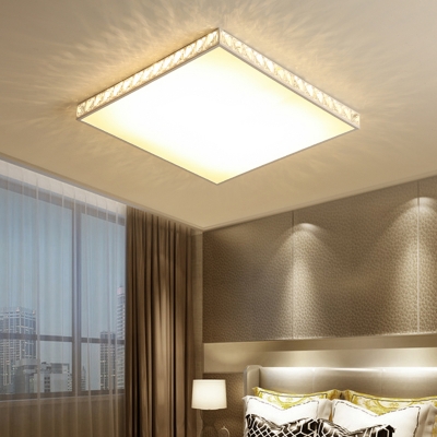 Ultra Thin Square Flush Light Luxury Modern Crystal LED Indoor Lighting Fixture for Restaurant