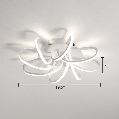 Windmill LED Ceiling Light Nordic Style Metal Flush Mount in White for Sitting Room