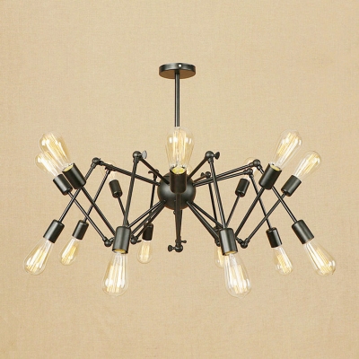 Abstract Chandelier Post Modern Metallic Multi Light Hanging Light for Coffee Shop