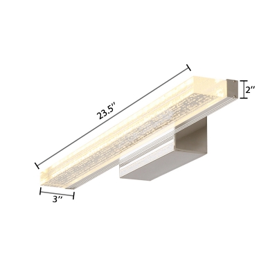 Acrylic Vanity Light with Linear Shape Modern Chic LED Wall Lamp in Stainless for Bathroom
