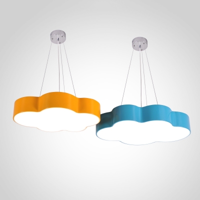 Colorful Simple Cloud Hanging Light Nursing Room Acrylic LED Pendant Lighting in Warm/White