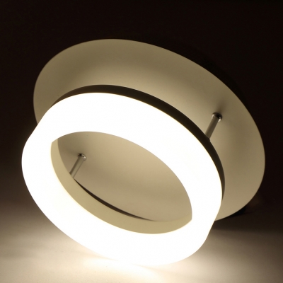 Contemporary Circle Ceiling Light Acrylic Shade LED Semi Flush Mount in Warm/White for Foyer
