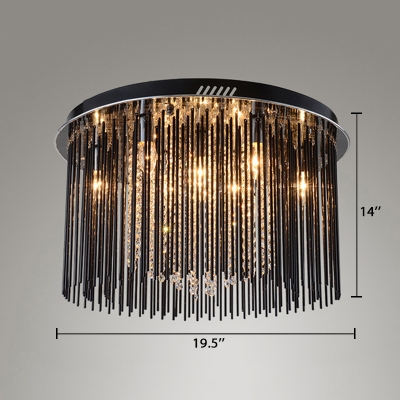 Crystal Flush Light Fixture Contemporary Metallic Decorative LED Ceiling Flush Mount in Third Gear
