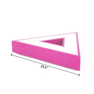 Green/Pink Triangle Ceiling Fixture with Acrylic Shade LED Flush Mount for Baby Kids Room