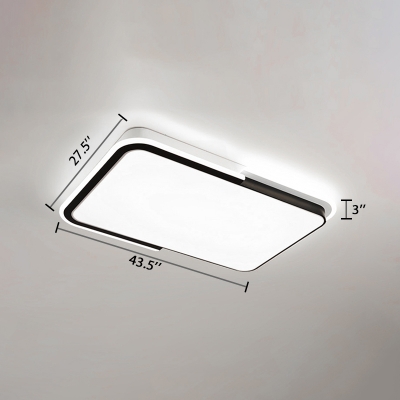 Linear Acrylic Shade LED Ceiling Lamp Minimalist Modern Flush Mount in Warm/White for Office