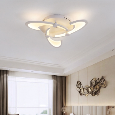 Modernism Windmill Design Ceiling Lamp Acrylic 3/6 Heads LED Semi Flush Light in White/Warm/Neutral