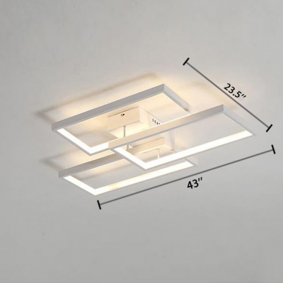 Rectangular LED Flush Mount Light Minimalist Metallic Decorative Flushmount in Warm/White