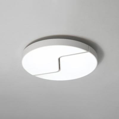 Round Ceiling Fixture Minimalist Modern Acrylic LED Flush Mount Light in White for Coffee Shop