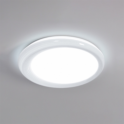 Circular LED Flush Mount Contemporary Acrylic Flush Ceiling Light in White for Living Room