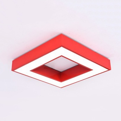 Colorful Square LED Flush Light Kindergarten Children Room Metallic Ceiling Flush Mount