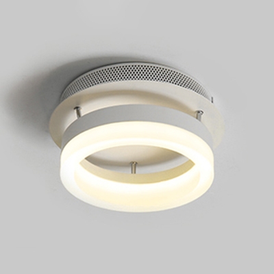 Contemporary Circle Ceiling Light Acrylic Shade LED Semi Flush Mount in Warm/White for Foyer