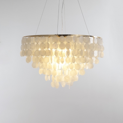 Gold Tiered Suspension Light Modern Stylish Shelly 4 Lights Chandelier Light for Living Room