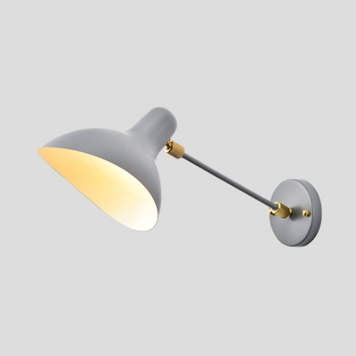 Gray Duckbill Sconce Light Modernism Rotatable Metallic 1 Bulb Wall Mount Fixture for Office Studio
