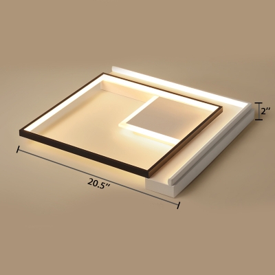 Modern Fashion Squared Flush Lighting Acrylic Shade LED Ceiling Lamp in Neutral Light