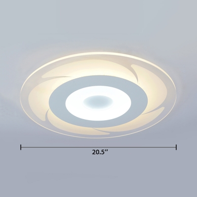 Nordic Style Disc Surface Mount LED Light with Windmill Design Acrylic Flush Light in Warm/White