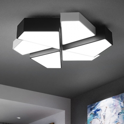 Polygon Flush Mount Light with Acrylic Shade Nordic Style LED Ceiling Fixture in Warm/White