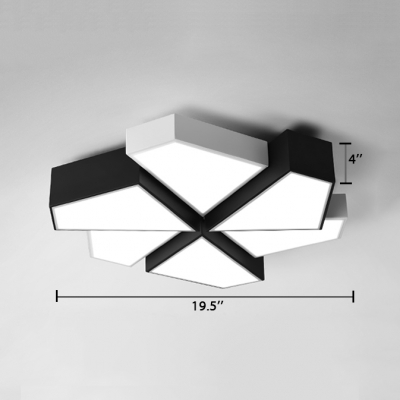 Polygon Flush Mount Light with Acrylic Shade Nordic Style LED Ceiling Fixture in Warm/White