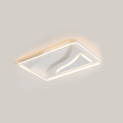 White Ultra Thin Ceiling Lamp Contemporary Acrylic LED Flush Lighting for Living Room