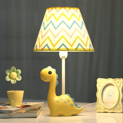 Zig Zag Pattern Desk Lamp With Yellow, Yellow And Gray Table Lamps