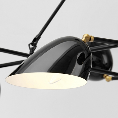 8 Lights Crossed Lines Chandelier with Oblique Shade Modern Rotatable Metal Indoor Lighting Fixture