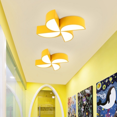 Acrylic Shade Lighting Fixture with Windmill Green/Pink/Red/Yellow LED Ceiling Lamp for Kids