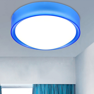 Blue/Pink Round Flushmount Modern Fashion Acrylic 1 Head LED Flush Mount Light for Bedroom