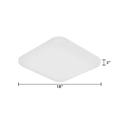 Square LED Flush Light Minimalist Acrylic Lampshade Ceiling Fixture in White for Foyer