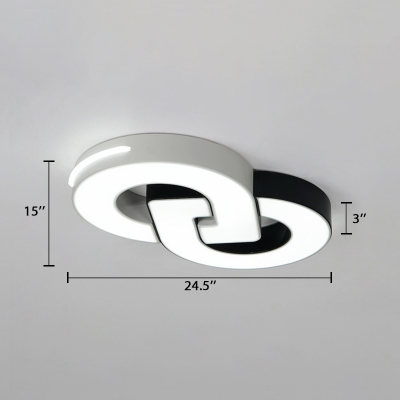 Ultrathin LED Flush Mount with Geometric Pattern Nordic Style Metal Surface Mount Ceiling Light
