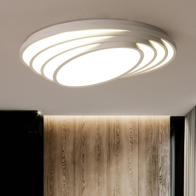 Acrylic Oval Shade LED Ceiling Fixture Modern Fashion Flush Mount Light in Warm/White