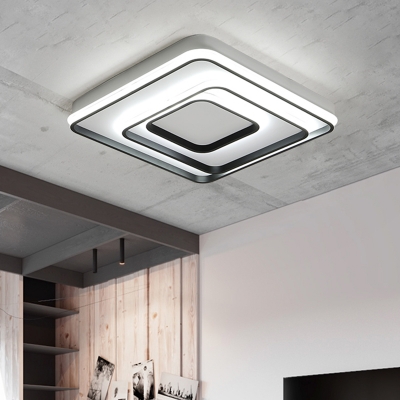 Black Border LED Flush Mount Contemporary Aluminum Decorative Indoor Lighting Fixture