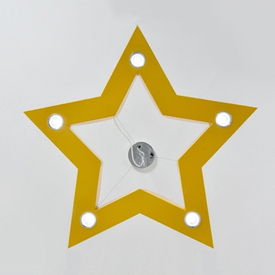Five-pointed Star LED Pendant Light Colorful Metallic Hanging Light Fixture for Boys Girls Room