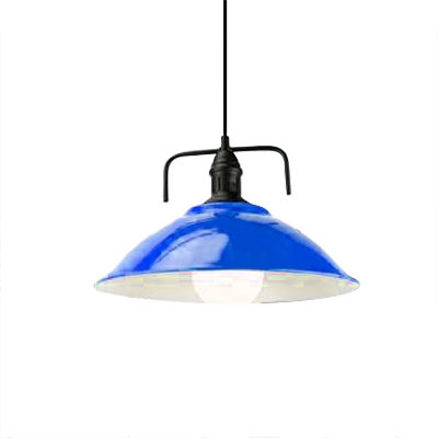 Industrial Pendant Light with 14.17''W Dome Metal Shade in Colorful Finish