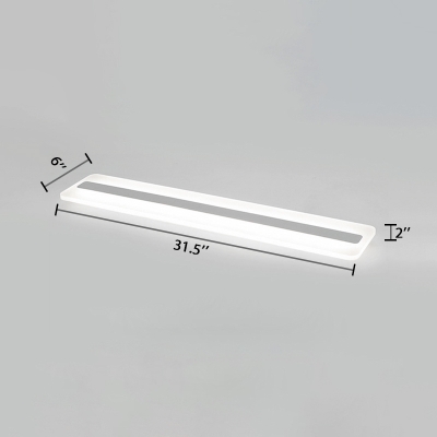 Minimalist Linear Flush Mount Lighting Acrylic LED Ceiling Fixture in Warm/White for Corridor