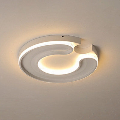 Modern Fashion C Shape Ceiling Light Silicon Gel LED Flush Light Fixture in White for Corridor