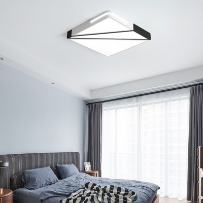 Modernism Minimalist Squared Flush Light Eye Protection Metallic Surface Mount LED Light in Warm/White